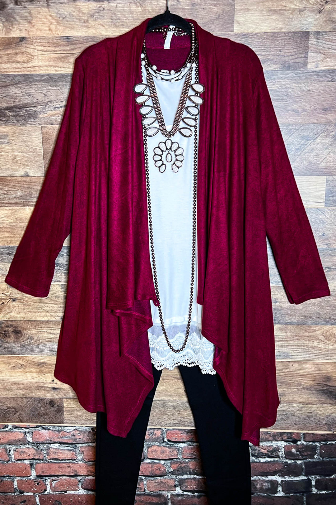 14-24 SIZE - JUST LIKE THAT A CARDIGAN SWEATER BURGUNDY-------SALE