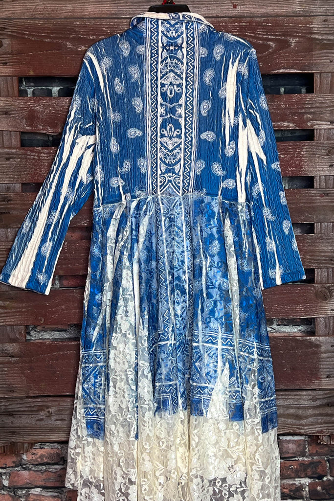 INDIGO MOON FAB PAISLEYS LACE CARDIGAN LONG JACKET