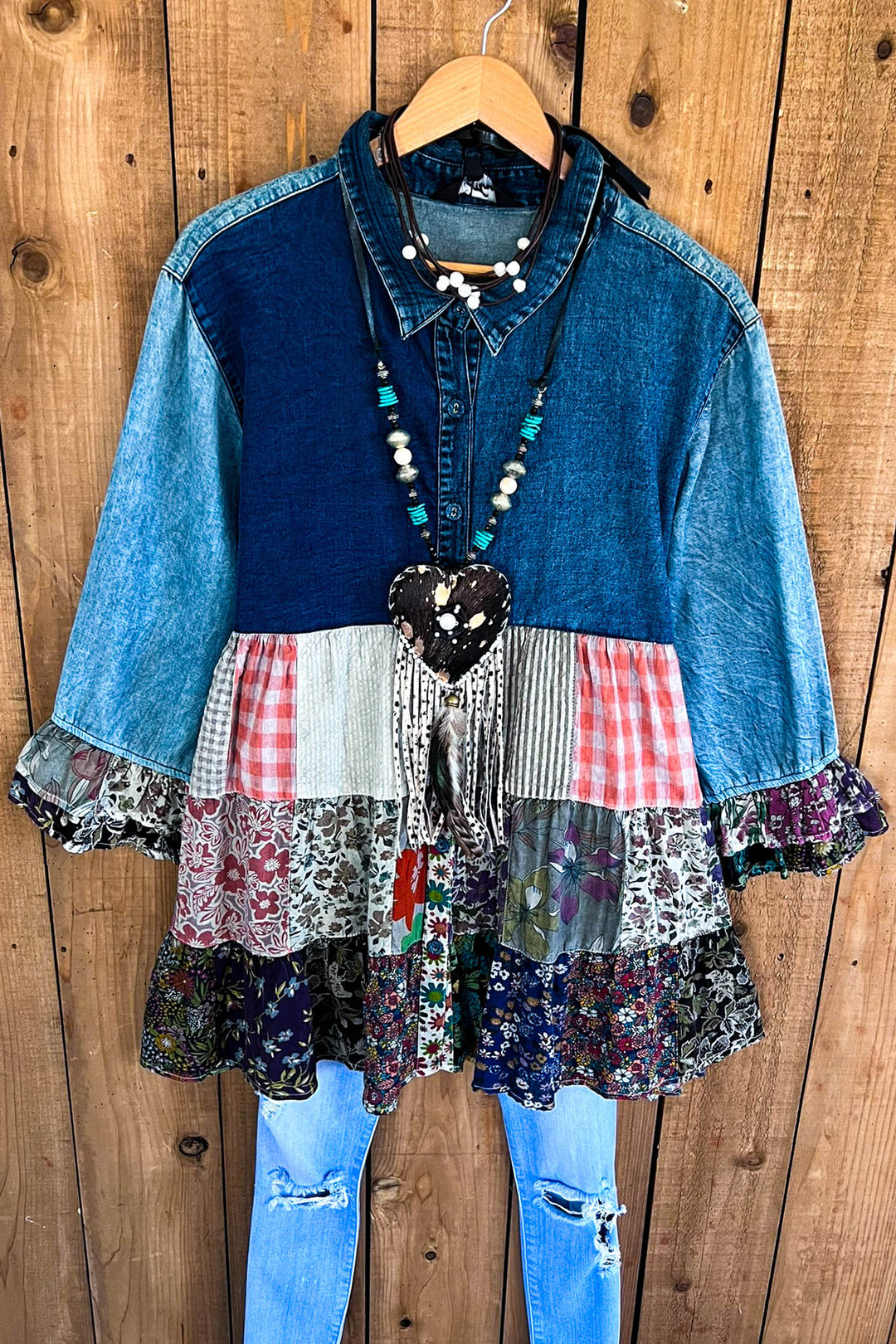 Willow Sky Top Patchwork Multi-Color