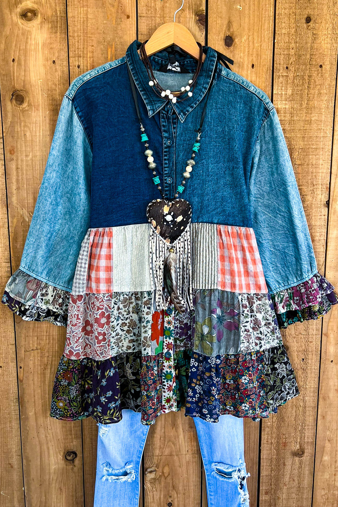 Willow Sky Top Patchwork Multi-Color
