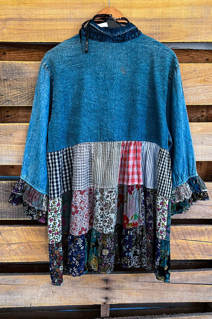 Willow Sky Top Patchwork Multi-Color