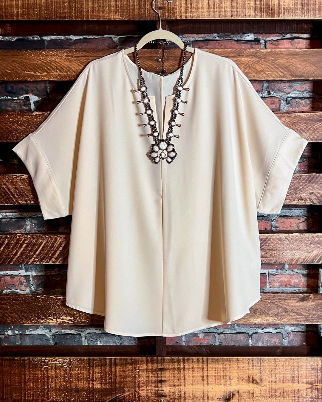 GOING OUT IN THE CITY BEIGE TUNIC