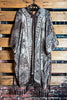 LA VIE BOHEME VELVET BURNOUT KIMONO TAUPE