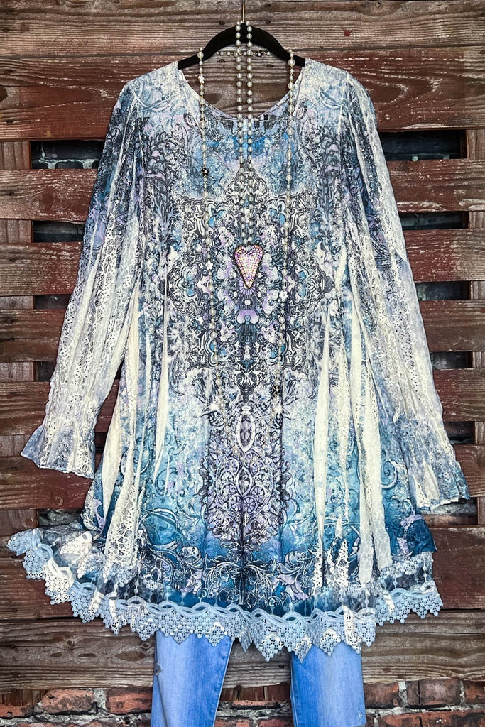 LIKE AN ENCHANTED DREAM LAYERED TUNIC IN NAVY & MULTI