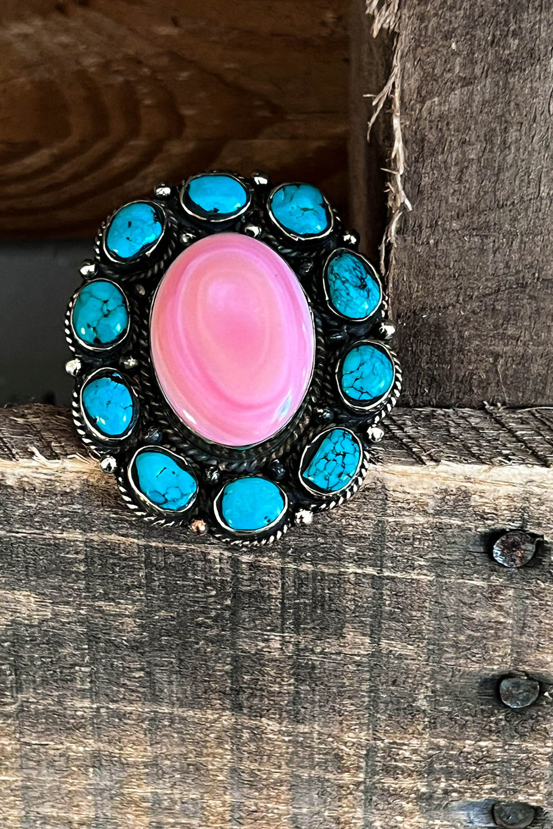 Forever Timeless Turquoise Handmade Ring German Silver
