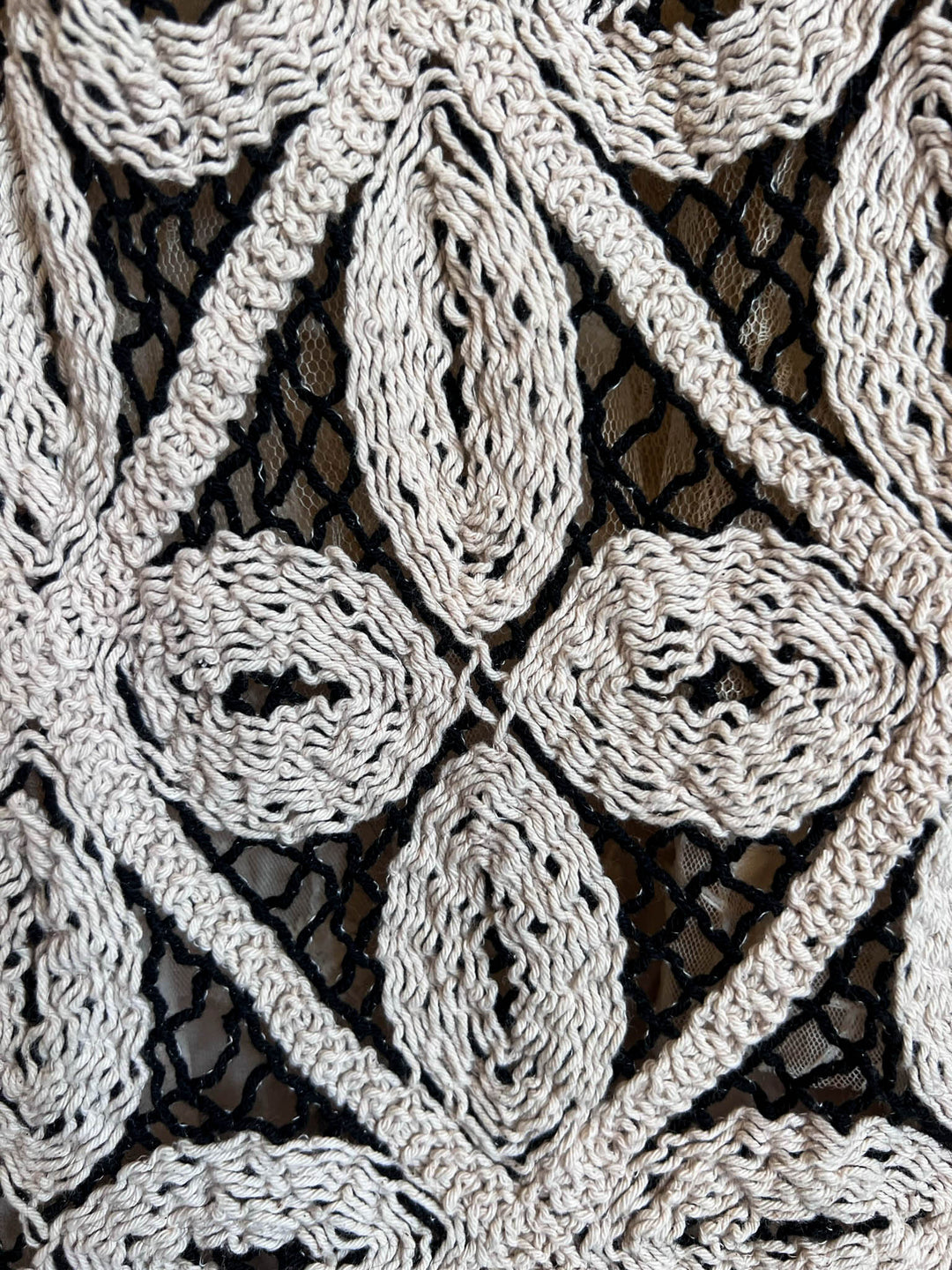 Magic In My Heart 100% Cotton Artisan Cardigan Jacket Beige/Black-------Sale