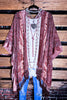LA VIE BOHEME VELVET BURNOUT KIMONO IN BLUSH