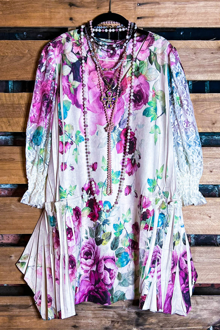 Rose Petal Lux Multi-Color Faux Suede Tunic