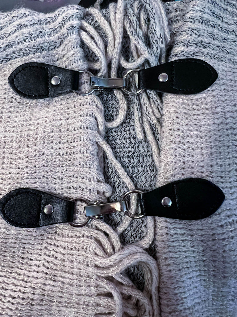 FLEUR D' CACTUS BOHO BLUE & BEIGE CARDIGAN RUANA