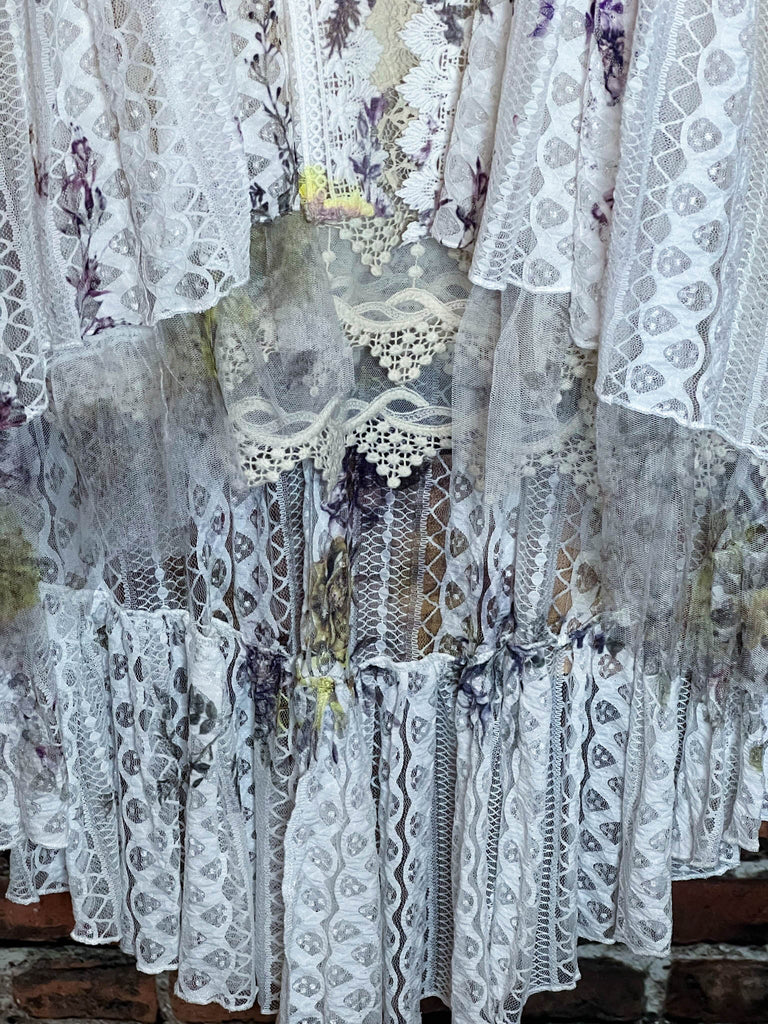 WILDFLOWER LACE  DUSTER CARDIGAN IN IVORY & MULTI-COLOR