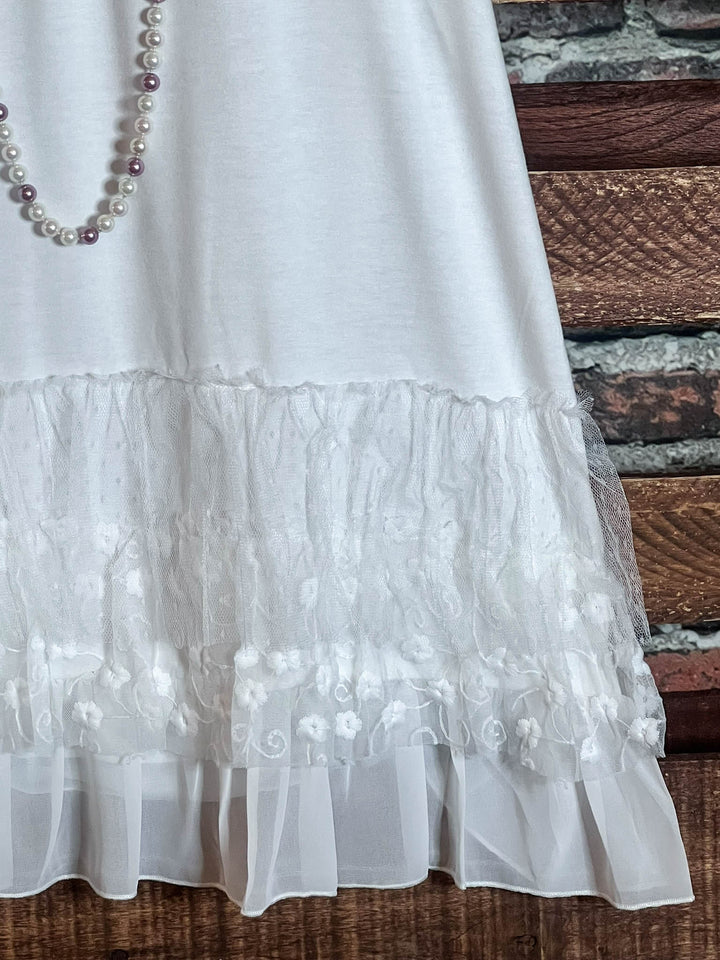 I'M ETERNALLY YOURS LACE SLIP DRESS EXTENDER WHITE