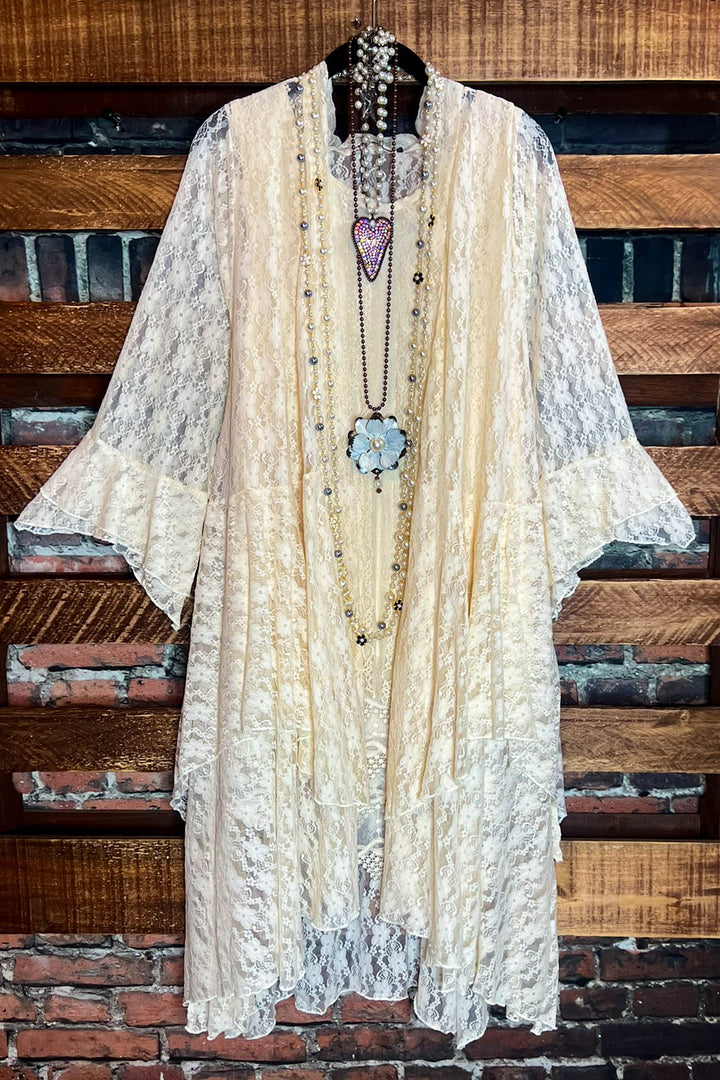 Lovely Days Vintage -Inspired Beige Lace Jacket Cardigan