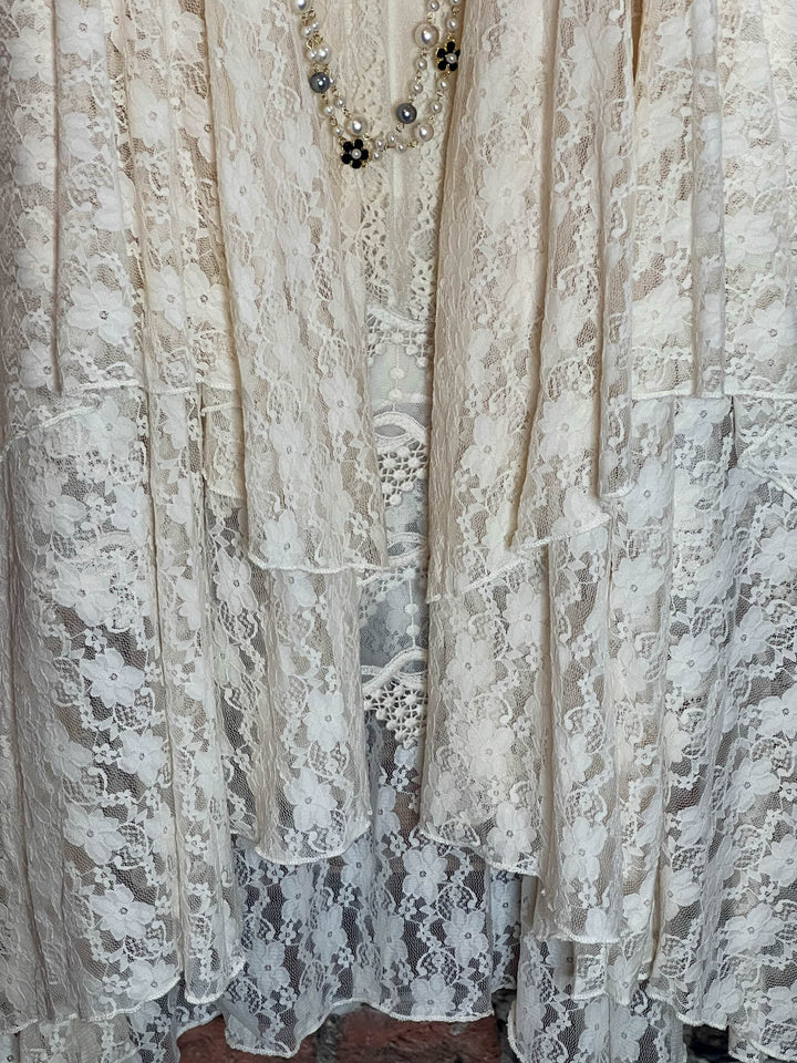 Lovely Days Vintage -Inspired Beige Lace Jacket Cardigan