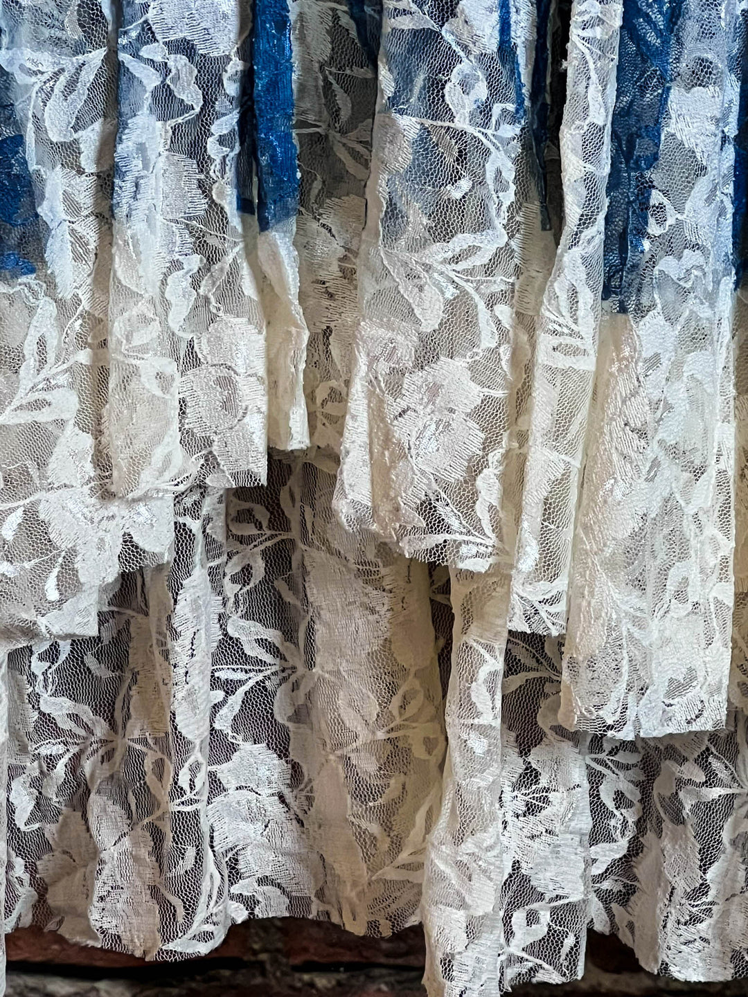 MAGIC OF CHOOSING JOY LACE & SUEDE SHIRT DRESS JACKET IN NAVY BLUE