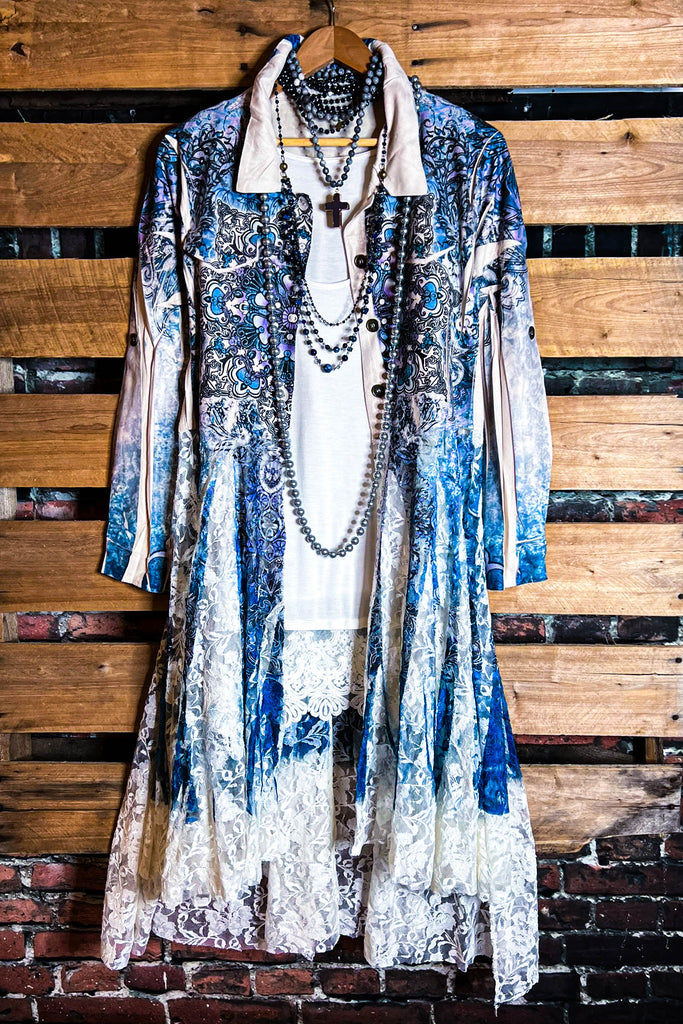 For The Best Suede & Lace Midi Jacket Cardi