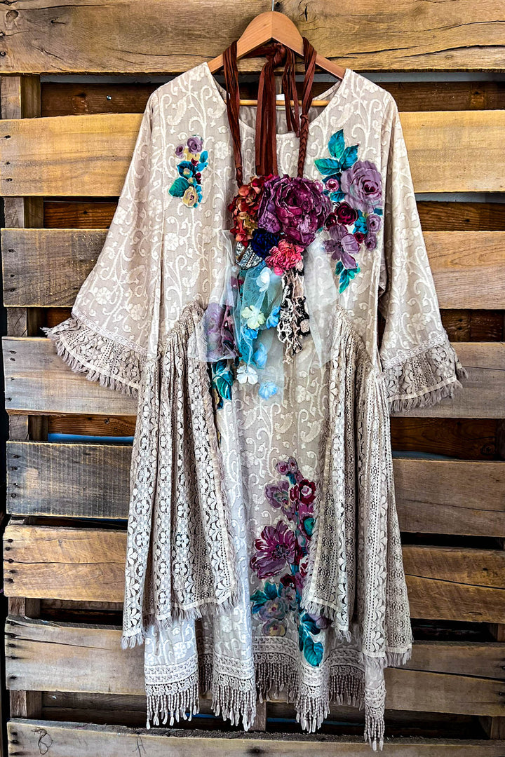Abbey 100% Cotton Vintage Inspired Dress - Natural