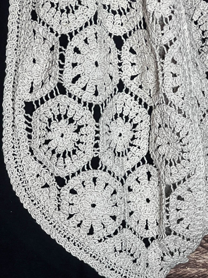 A LOVE THAT WILL LAST FOREVER 100% COTTON CROCHET CARDIGAN BEIGE NATURAL