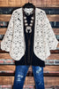 A LOVE THAT WILL LAST FOREVER 100% COTTON CROCHET CARDIGAN BEIGE NATURAL