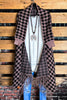 COZY AROUND TOWN CARDIGAN RUANA IN BLACK & MOCHA