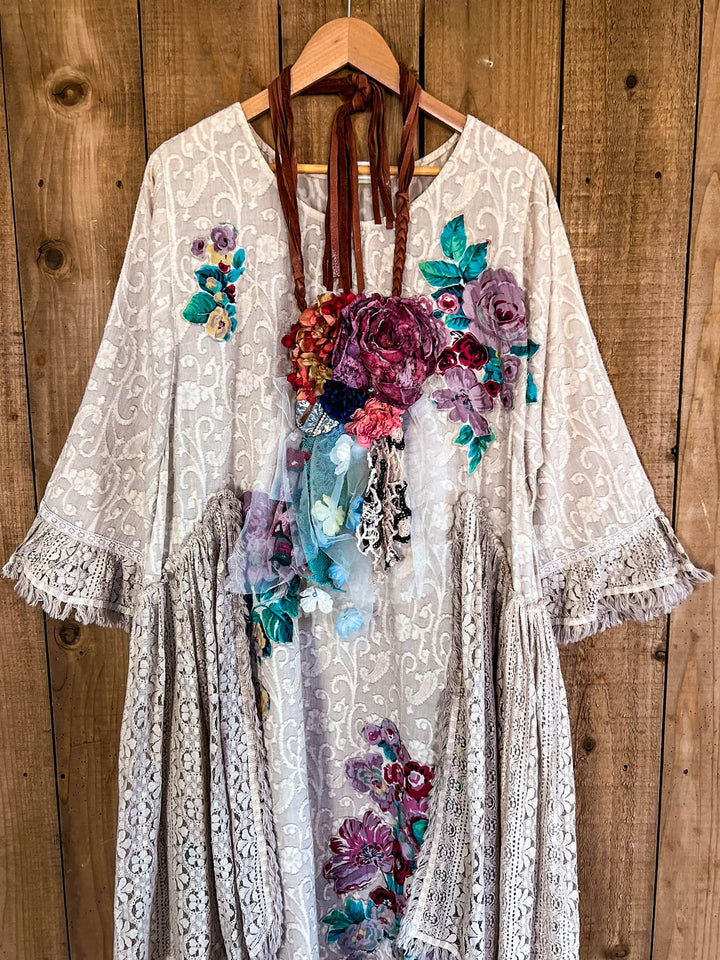 Abbey 100% Cotton Vintage Inspired Dress - Natural