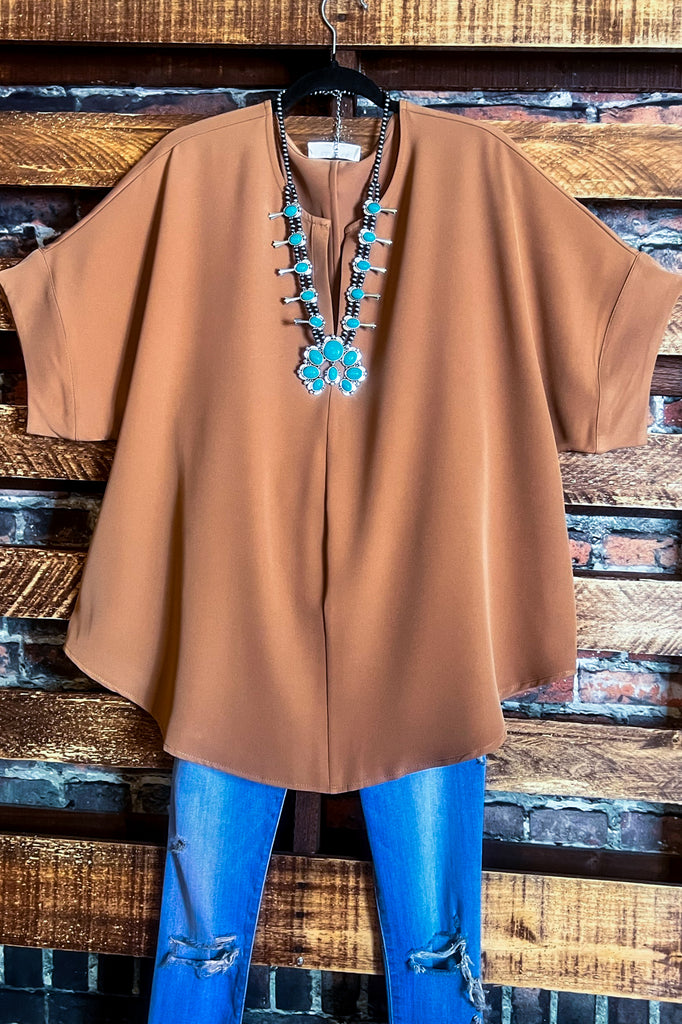 MY PERFECT DAY CAMEL BLOUSE