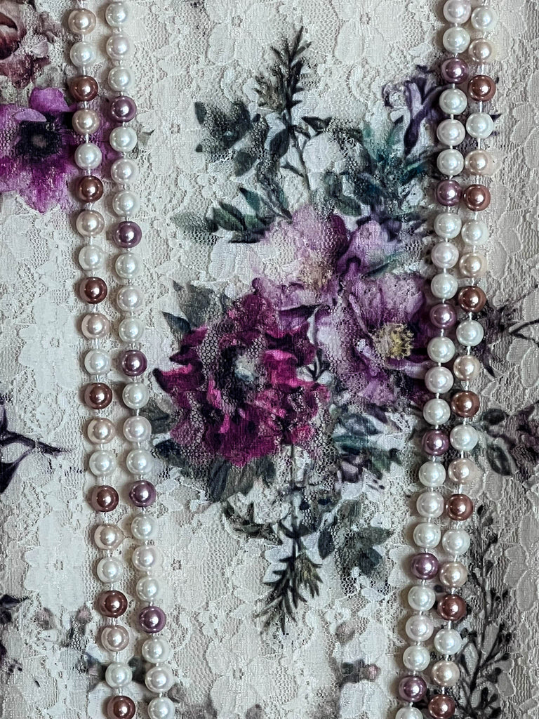 LIKE AN ENCHANTED DREAM FAB FLORAL DRESS-TUNIC IN BEIGE & MULTI-COLOR