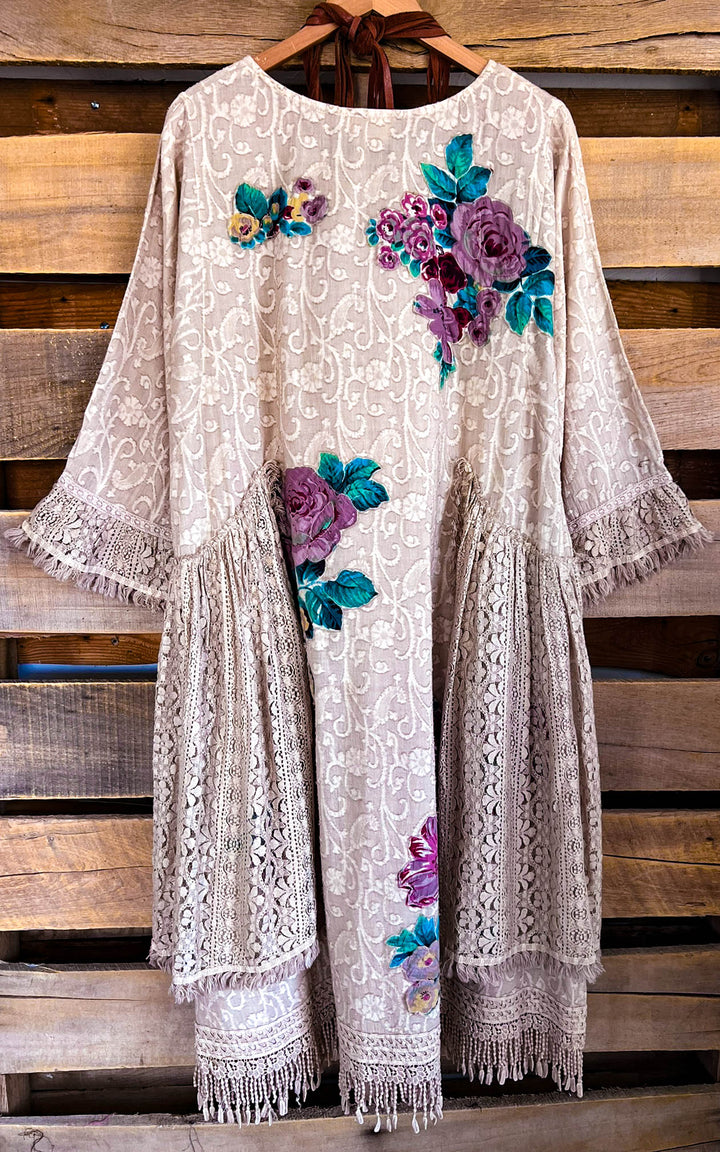 Abbey 100% Cotton Vintage Inspired Dress - Natural