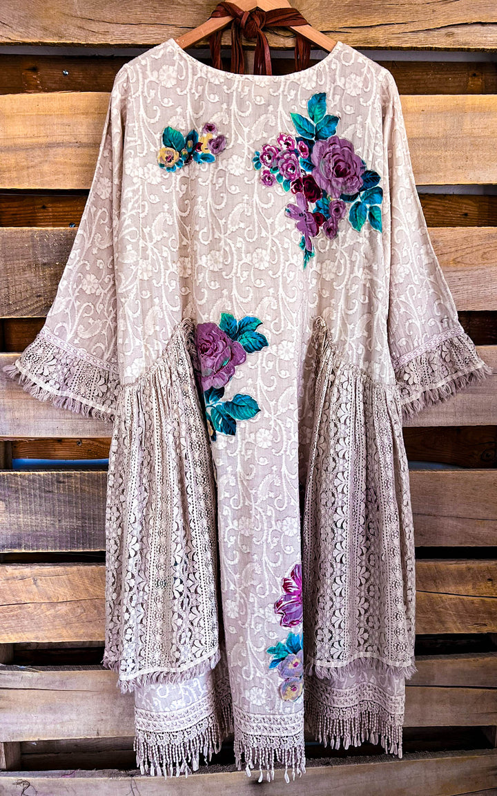 Abbey 100% Cotton Vintage Inspired Dress - Natural