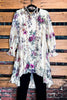 Best Of You Fab Lace Floral Dress Tunic Beige & Multi-Color
