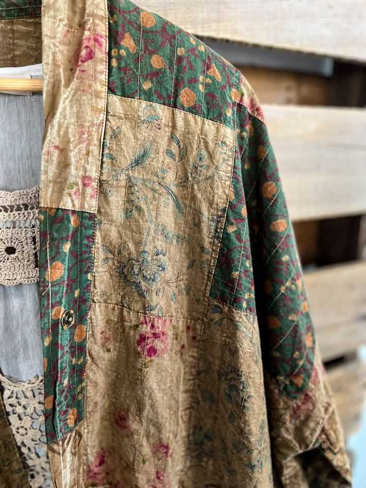Meadow Wind Vintage Patchwork  Jacket Kimono