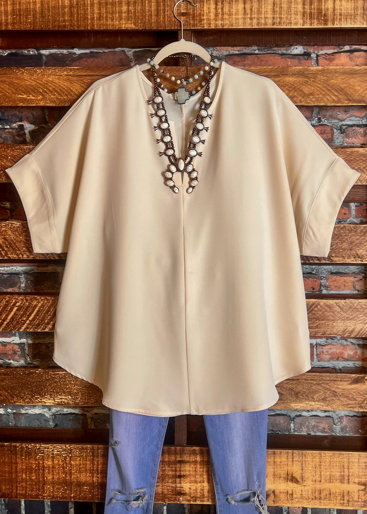 MY PERFECT DAY ASH TAUPE BLOUSE