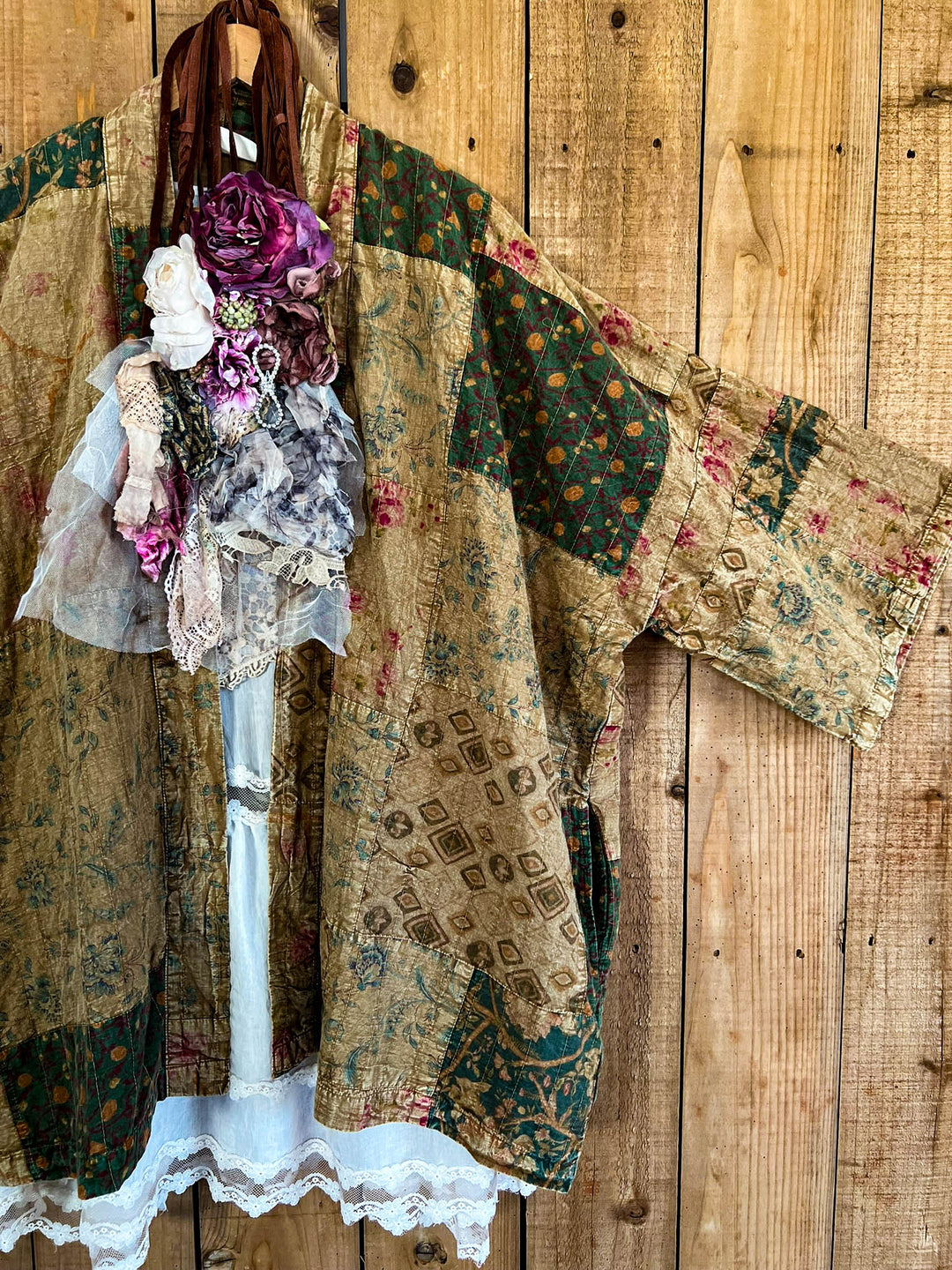 Meadow Wind Vintage Patchwork  Jacket Kimono