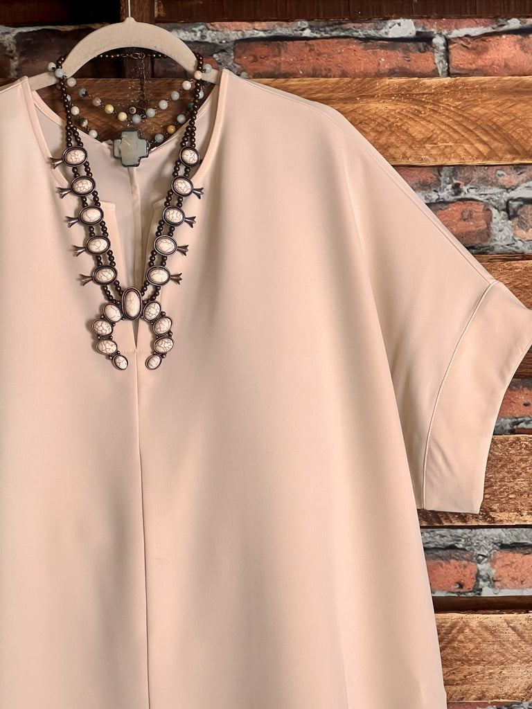 MY PERFECT DAY ASH TAUPE BLOUSE