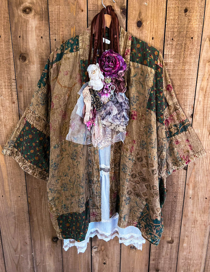 Meadow Wind Vintage Patchwork  Jacket Kimono