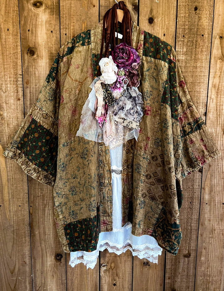 Meadow Wind Vintage Patchwork  Jacket Kimono