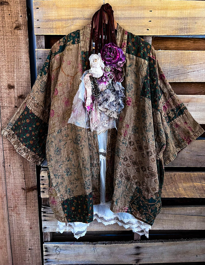 Meadow Wind Vintage Patchwork  Jacket Kimono