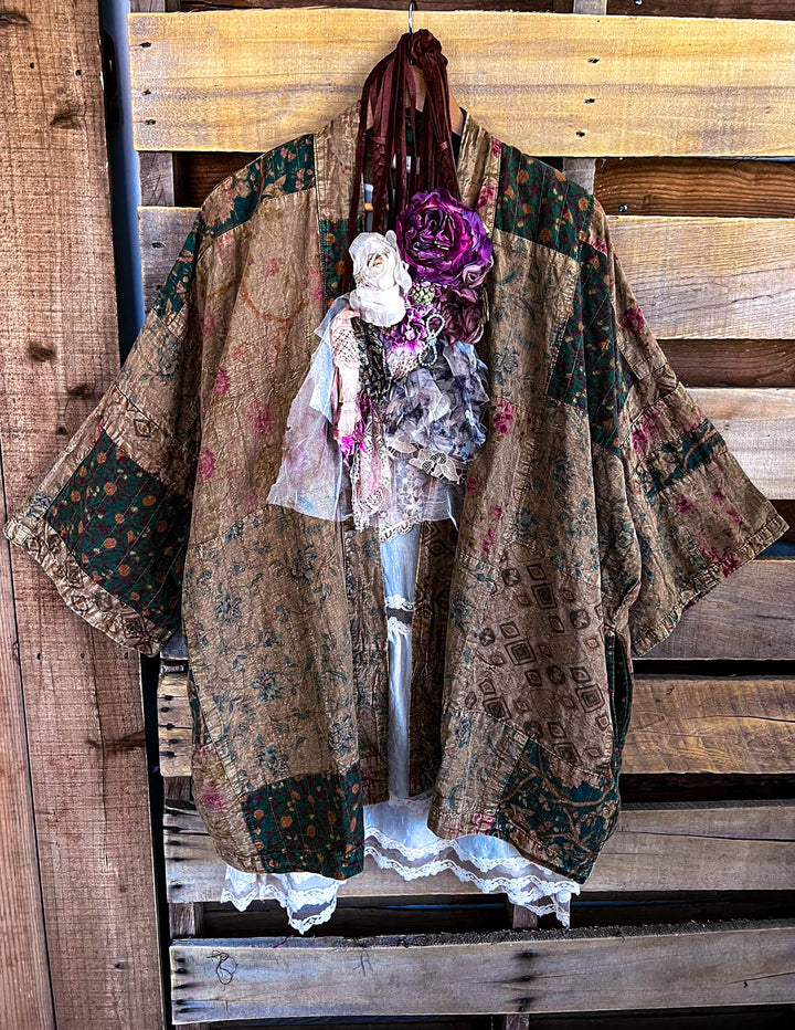 Meadow Wind Vintage Patchwork  Jacket Kimono
