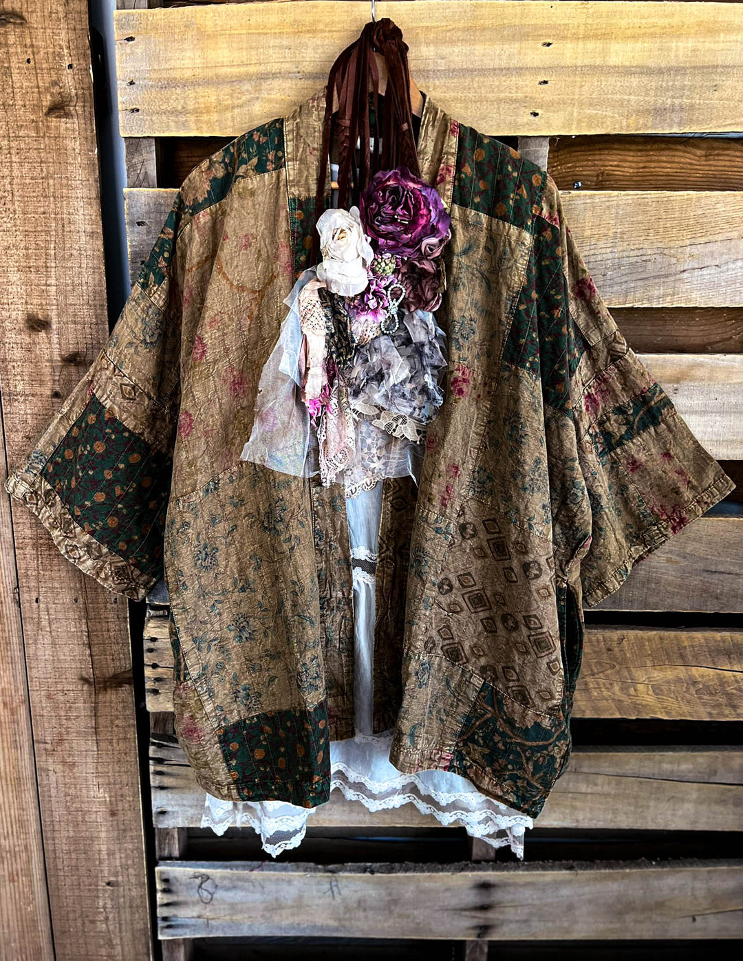 Meadow Wind Vintage Patchwork  Jacket Kimono