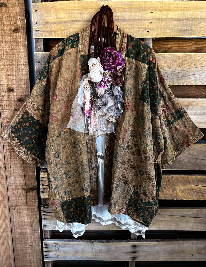 Meadow Wind Vintage Patchwork  Jacket Kimono