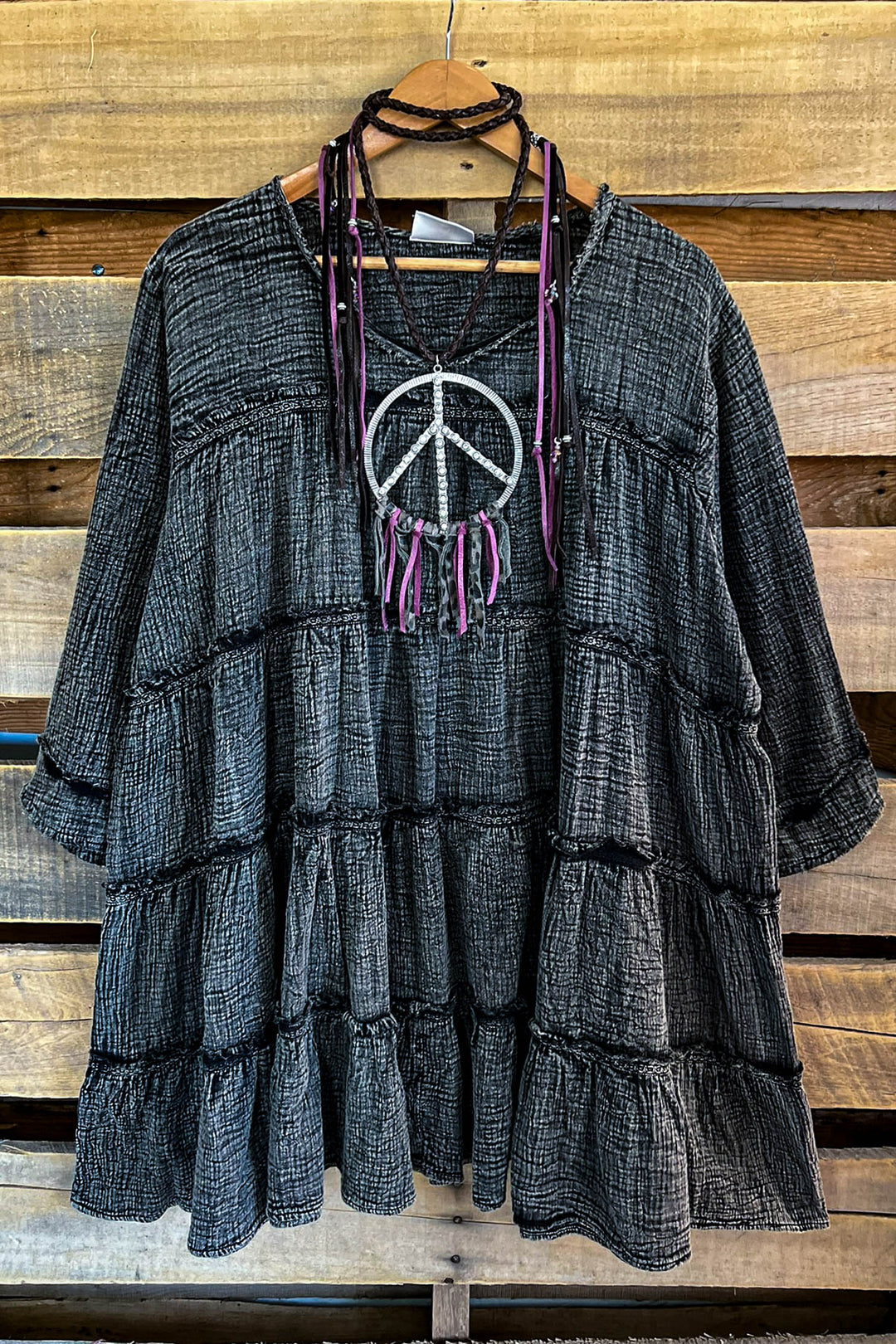 Moon Shade Vintage 100% Cotton Tunic - Stone