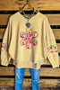 LET LOVE BLOSSOM BOHO COMFY SOFT SWEATSHIRT IN OATMEAL