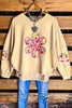 LET LOVE BLOSSOM BOHO COMFY SOFT SWEATSHIRT IN OATMEAL