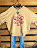 LET LOVE BLOSSOM BOHO COMFY SOFT SWEATSHIRT IN OATMEAL