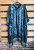 LA VIE BOHEME VELVET BURNOUT KIMONO IN SLATE BLUE TONES