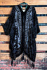 LA VIE BOHEME VELVET BURNOUT KIMONO IN BLACK/BK