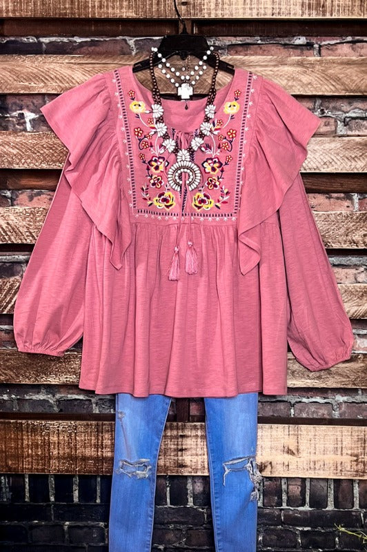 IT ALL BEGINS WITH LOVE DESERT ROSE BABYDOLL TUNIC