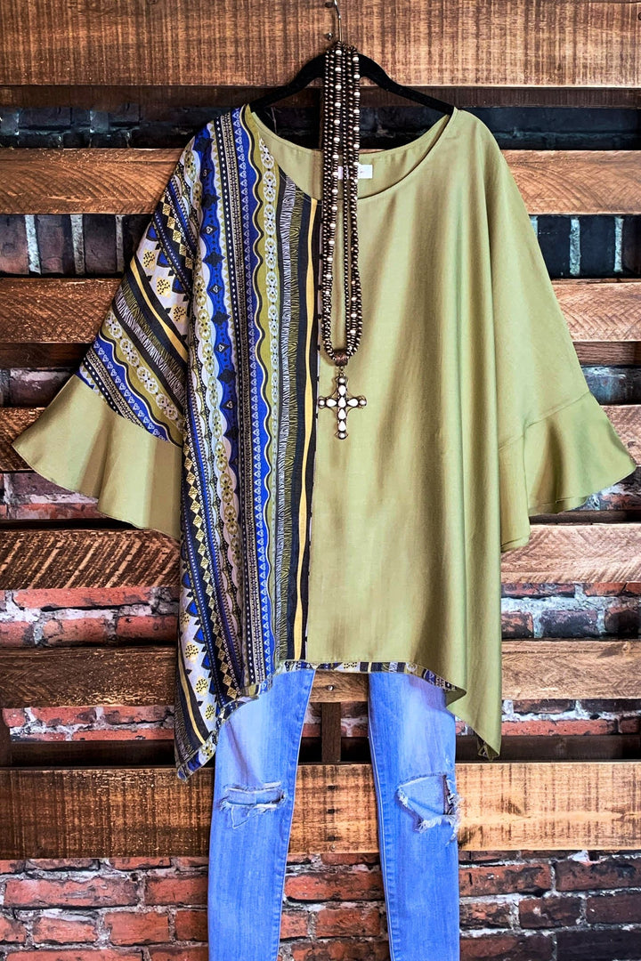 PASSIONATE SOUL TUNIC IN OLIVE-------SALE