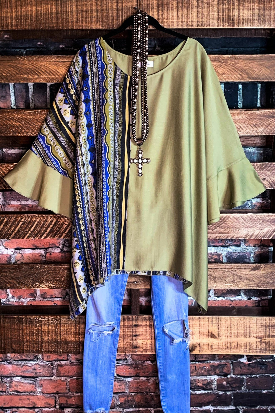 PASSIONATE SOUL TUNIC IN OLIVE-------SALE