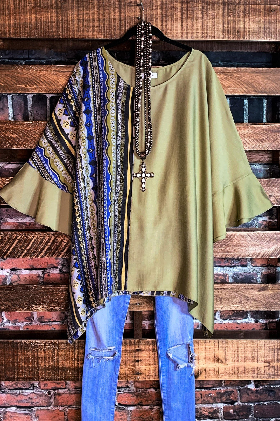PASSIONATE SOUL TUNIC IN OLIVE-------SALE