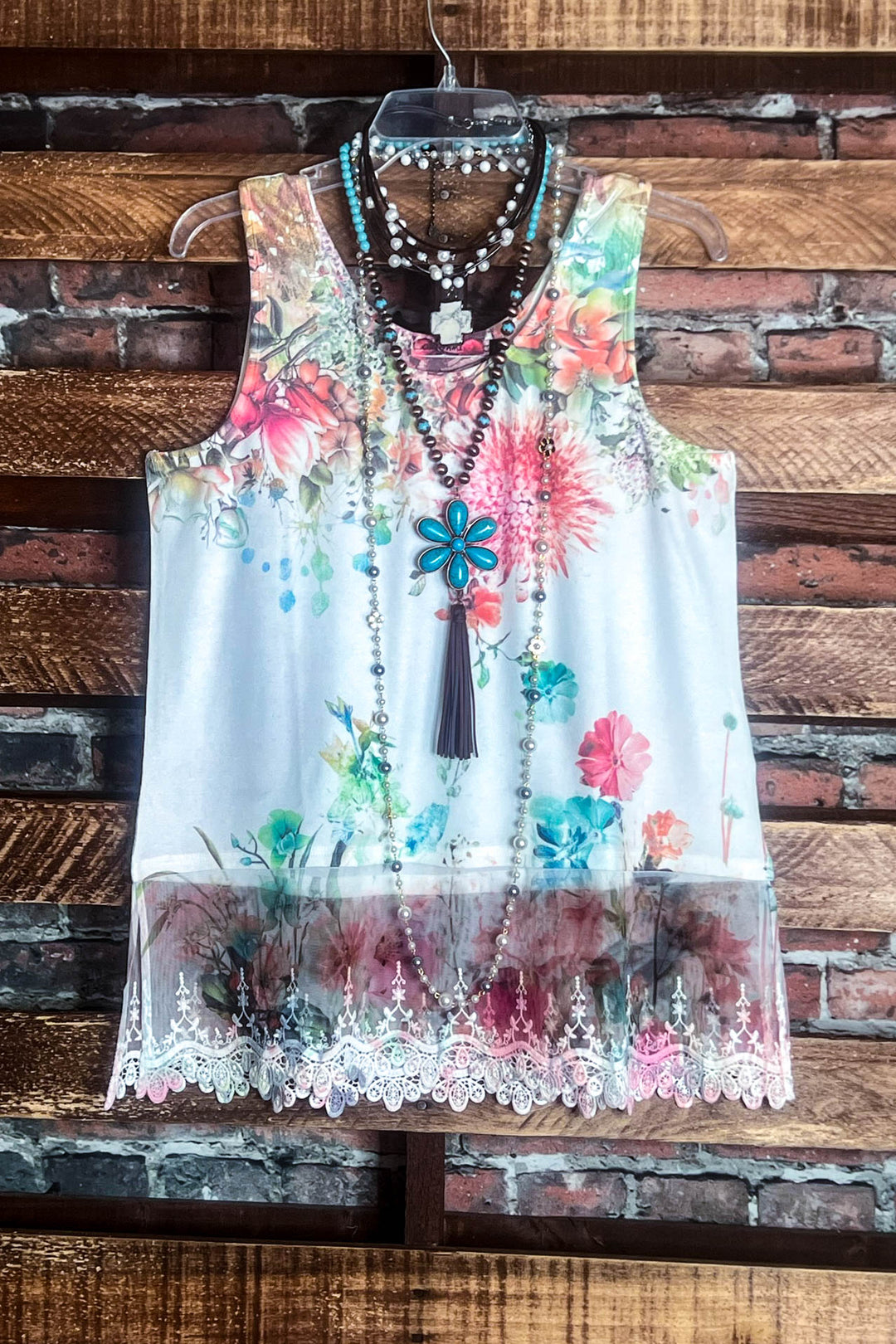 Season of Love Floral Slip Dress Extender Top Multi-Color
